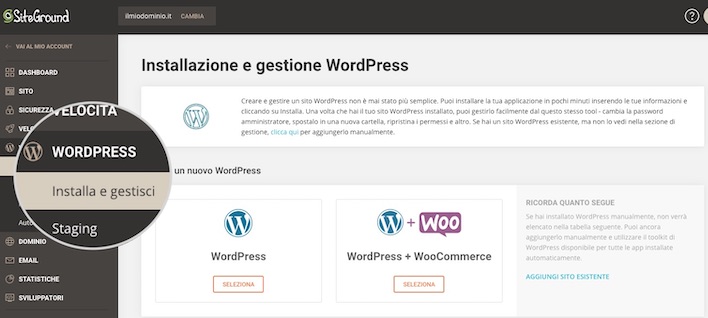 Come installare WordPress screenshot 1